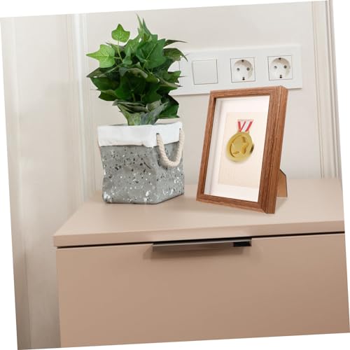 BCOATH Medal Storage Box Picture Frames Display Cabinet Table Top Display Case Display Shelf Photo Frame Display Shelves Badge Picture Holder Photo Display Frame Race Medal Display Wood