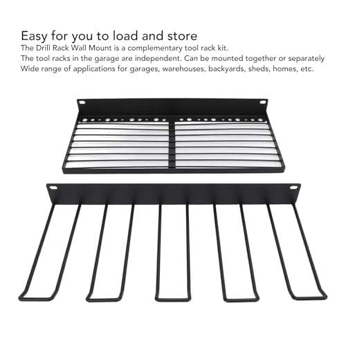 Power Tool Organizer, Power Tool Organizer Wall Mount, 2 Tiers Storage Rack, Large Heavy Duty Drill Holder, Wall Mounted Power Tool Holder for Garage, Warehouse, Workshop