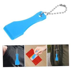 LALAFINA 10pcs Scratch-Offs Film Scraper Tool Thumb Keyring Scratcher Scraper for Label Plastic Scratch Off Tool Keychain Scratcher Keyring Scraper Tool Card Scraper Tool Abs Blue