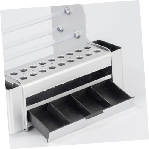 WOONEKY Tool Storage Box Hammer Rack Desktop Tool Organizer Holder Portable Tool Organizer Rack Garage Tool Organizers Tool Organizer Holder with Drawer Pliers Organizer Tools Silver Pvc