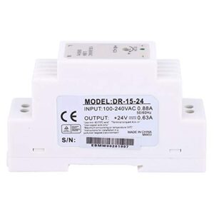 2pcs 15W 24V 0.63A DIN Rail Switching Power Supply Suitable for Control Cabinet Industrial Equipment