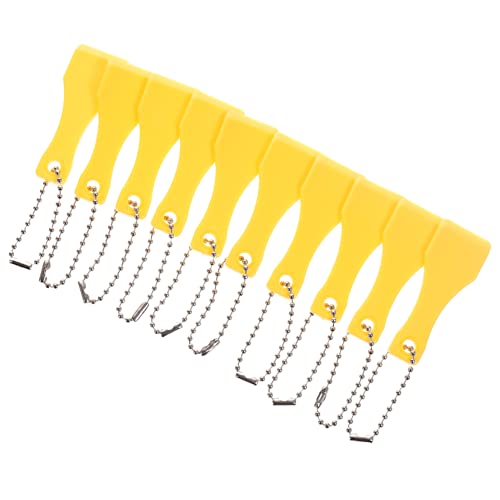 KONTONTY 20 Pcs Scraper Scratcher Tool Scraper for Pottery Tickets Ticket Scraping Tool Ticket Card Scratch Off Tools for Cards Scraper for Ticket Yellow Plastic