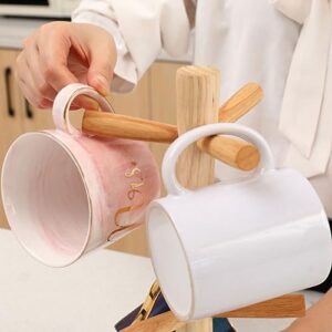 XPBEW Multipurpose Water Cup Wooden Cup Holder Drain Rack TeaSet Coffee Mug Afternoon TeasCups Milk Mug Decorative Teaware Set