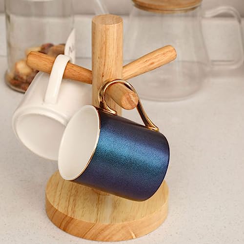 XPBEW Multipurpose Water Cup Wooden Cup Holder Drain Rack TeaSet Coffee Mug Afternoon TeasCups Milk Mug Decorative Teaware Set