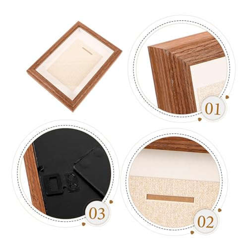 BCOATH Medal Storage Box Picture Frames Display Cabinet Table Top Display Case Display Shelf Photo Frame Display Shelves Badge Picture Holder Photo Display Frame Race Medal Display Wood