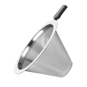 biudeco 1 pc coffee filter coffee funnel manual espresso maker steel coffee dripper filter tea strainer coffee cone coffee tea filter cone black stainless steel