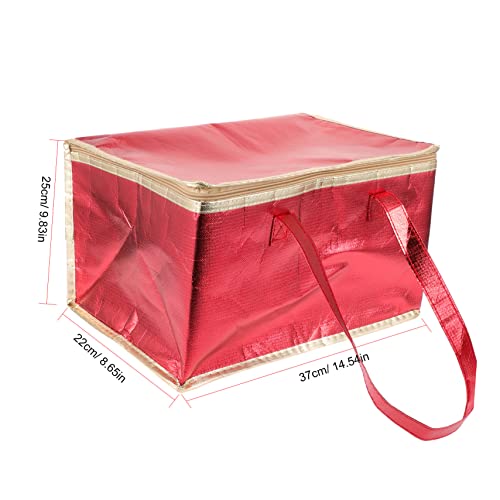 COLLBATH Insulated Bag Thermal Insulation Bag Food Bag Pizza Warmer Bags Grocery Cooler Bag Food Warmer Bag Portable Cake Storage Bag Pizza Carrying Bag Film Red