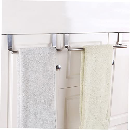 Anneome Traceless Towel Shelf Cabinet Towel Holder Easy Installation Towel Rack Single-bar Towel Rack Seamless Towel Rack Sturdy Towel Rack Hanger Kitchen Towel Bar Silver