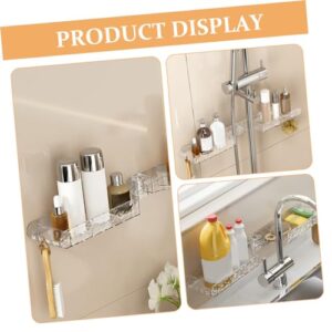 COOLHIYA Household Storage Shelf Storage Bracket Abs Wall Floating Shelf Wall Storage Rack