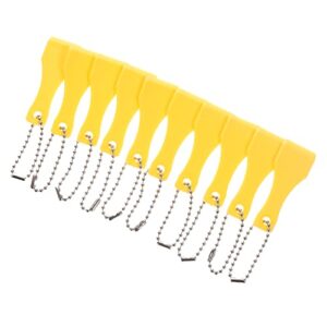 KONTONTY 50 Pcs Scraper Ticket Scratcher Tools Scraper for Pottery Tickets Scraper Tool for Ticket Scratcher Key Ring Scratching Tools Handy Scraper Yellow Plastic