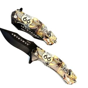 Rout 66 historical freedom tactical pocket folding blade knife GPL160 66