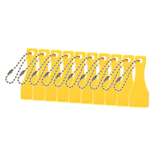 KONTONTY 50 Pcs Scraper Ticket Scratcher Tools Scraper for Pottery Tickets Scraper Tool for Ticket Scratcher Key Ring Scratching Tools Handy Scraper Yellow Plastic