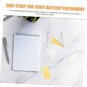 VILLFUL 16pcs Fruit Battery Zinc Plate Electrode Strip for Electroplating Electrode Materials Zn Chemistry Sample Zinc Anode Battery Experiment Materials Anode for Zinc Electroplating Iron