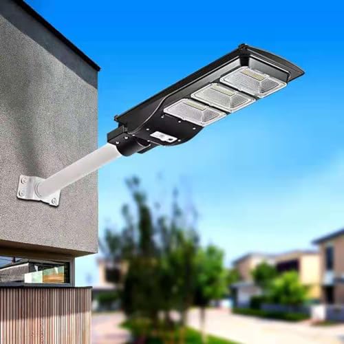 BVFNKQSC LED Human Body Sensing Light,Solar Street Lights Outdoor Waterproof, LED Wide Angle Lamp with Motion Sensor and Remote Control, for Parking Lot, Yard, etc.,120W