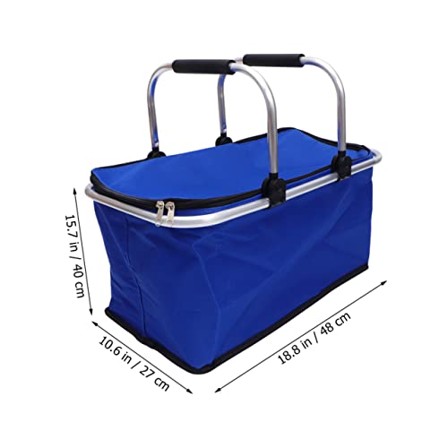 KICHOUSE Box Outdoor Portable Incubator Food Warmer Bags Insulated Cooler Bags Picnic Cooler Bag Hot Food Bags Insulated Grocery Bag Clear Bread Bins for Kitchen Cake Insulated Bag Blue