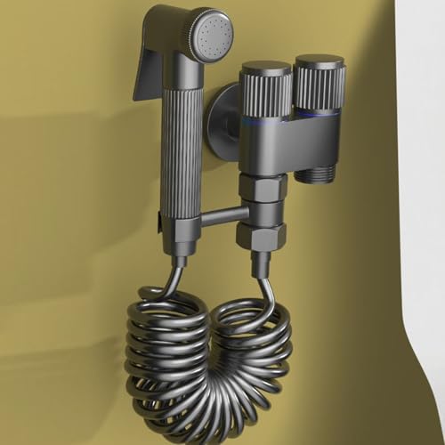 Multiunctional Handheld Bidet Sprayer Set for Toilet with Double Control valves & Hand Shower Attachment Simple Installs