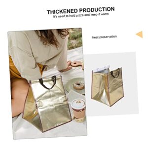 PHENOFICE 1pc Cake Packing Pro Pizza Insulation Tote Pizza Warmer Insulated Food Carrier Insulated Food Pizza Insulated Lunch Tote Insulation Aluminum Golden