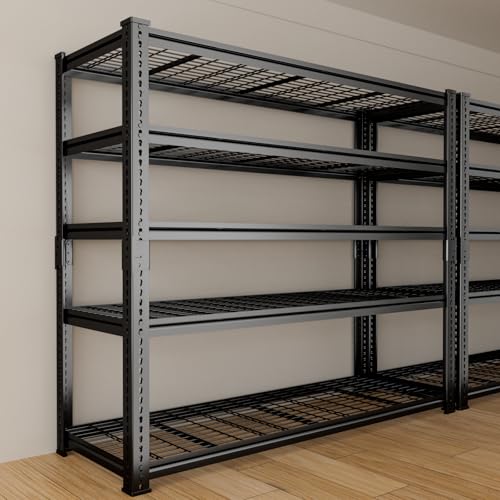 Storage Shelves, Garage Shelving Heavy Duty 2800 LBS Capacity, 48"L x 18"W x 72"H Adjustable Metal Shelving Organizer Wire Rack, 5 Tier Utility Shelf Unit for Pantry Closet Warehouse Organization