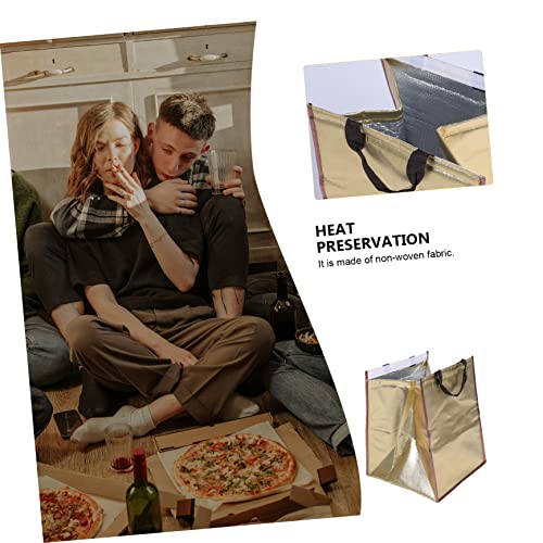 PHENOFICE 1pc Cake Packing Pro Pizza Insulation Tote Pizza Warmer Insulated Food Carrier Insulated Food Pizza Insulated Lunch Tote Insulation Aluminum Golden