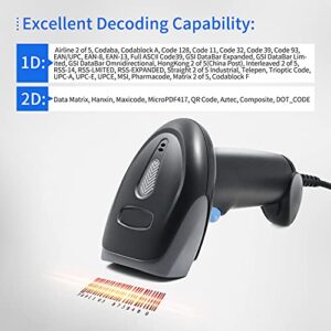 Snnozy Handheld Barcode Scanner 1D/2D/QR Code Scanner 2.4G Wireless & USB Wired Bar Code Reader Compatible with Windows Mac Linux for Supermarket Retail Library Logistics Warehouse