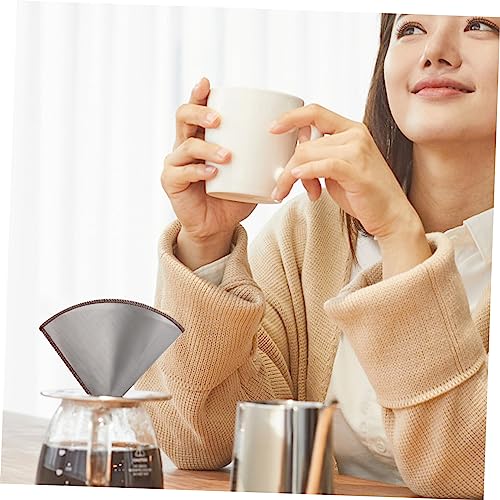 COLLBATH 304 Stainless Brewed Coffee Filter Coffee Maker Cone Tea Coffee Strainer Espresso Filter Plate Coffee Filter Mesh Coffee Filter Basket Coffee Machine Simple Filter Mesh