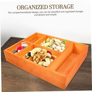 Garneck Tea Bag Storage Box Service Plate Tea Organizer for Tea Storage Jewelry Organizer Trays for Drawers Coffee Accessories for Espresso Machine Snacks Tray Tea Bags Light Brown Wooden