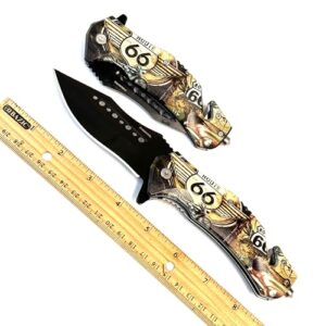 Rout 66 historical freedom tactical pocket folding blade knife GPL160 66