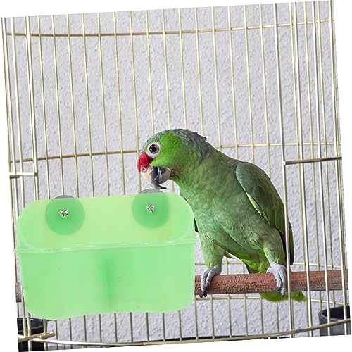 BESPORTBLE Box Bird Food Box Bird Cage Bird Feeders Pet Supplies Bird Food Dispenser Convenient Bird Feeder Bird Feeding Cup Bird Food Bowl Parrot Food Container Plastic Light Green