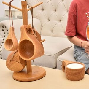 XPBEW Multipurpose Water Cup Wooden Cup Holder Drain Rack TeaSet Coffee Mug Afternoon TeasCups Milk Mug Decorative Teaware Set