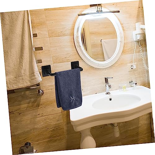 Amosfun Rag Towel Bar Bathroom Towel Rack Stick on Towel Rack Towel Racks for Bathroom Wall Mounted Wall Towel Mounted Towel Rack Rod Kitchen Towel Holder Hand Drying Pp Black