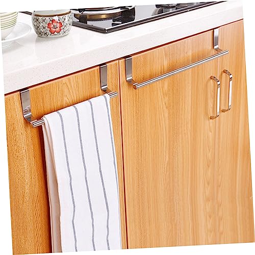 Anneome Traceless Towel Shelf Cabinet Towel Holder Easy Installation Towel Rack Single-bar Towel Rack Seamless Towel Rack Sturdy Towel Rack Hanger Kitchen Towel Bar Silver