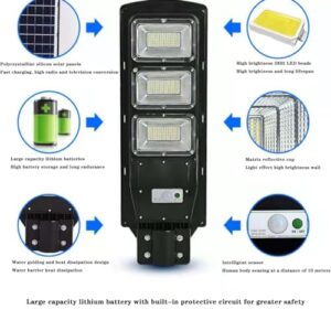 BVFNKQSC LED Human Body Sensing Light,Solar Street Lights Outdoor Waterproof, LED Wide Angle Lamp with Motion Sensor and Remote Control, for Parking Lot, Yard, etc.,120W