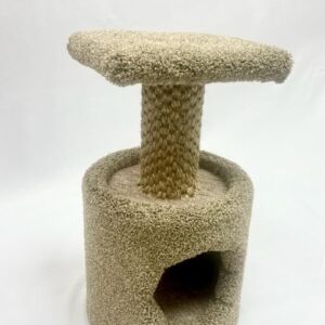 GIA Furniture Series 2-in-1 Cat Scratching Post with Perch & Hideaway - Carpeted Cat Tower with Sisal Rope for Scratching, Climbing, and Lounging - Ideal for Small & Medium Cats