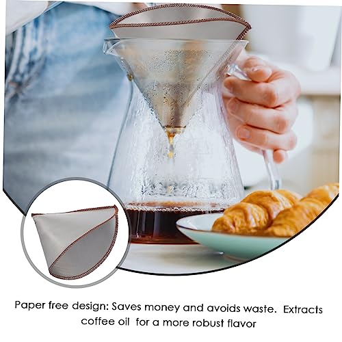 COLLBATH 304 Stainless Brewed Coffee Filter Coffee Maker Cone Tea Coffee Strainer Espresso Filter Plate Coffee Filter Mesh Coffee Filter Basket Coffee Machine Simple Filter Mesh