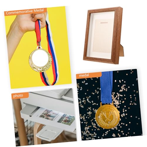 BCOATH Medal Storage Box Picture Frames Display Cabinet Table Top Display Case Display Shelf Photo Frame Display Shelves Badge Picture Holder Photo Display Frame Race Medal Display Wood