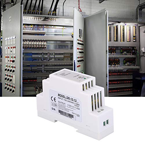 DIN Rail Power Supply,DR-15-12 DIN Rail Single Output Switching Power Supply 12V 1.25A 15W PWM Modulation for Control Cabinet, Industrial Equipment