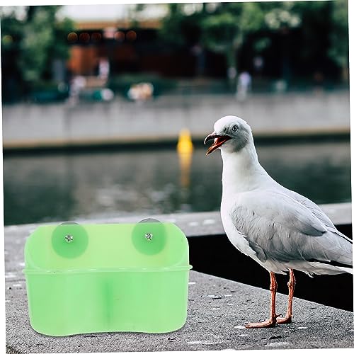 BESPORTBLE Box Bird Food Box Bird Cage Bird Feeders Pet Supplies Bird Food Dispenser Convenient Bird Feeder Bird Feeding Cup Bird Food Bowl Parrot Food Container Plastic Light Green