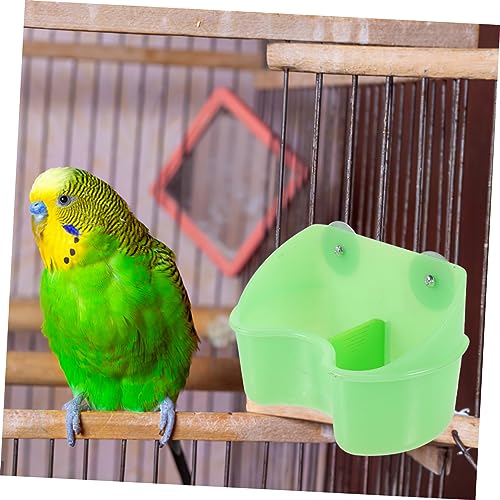 BESPORTBLE Box Bird Food Box Bird Cage Bird Feeders Pet Supplies Bird Food Dispenser Convenient Bird Feeder Bird Feeding Cup Bird Food Bowl Parrot Food Container Plastic Light Green