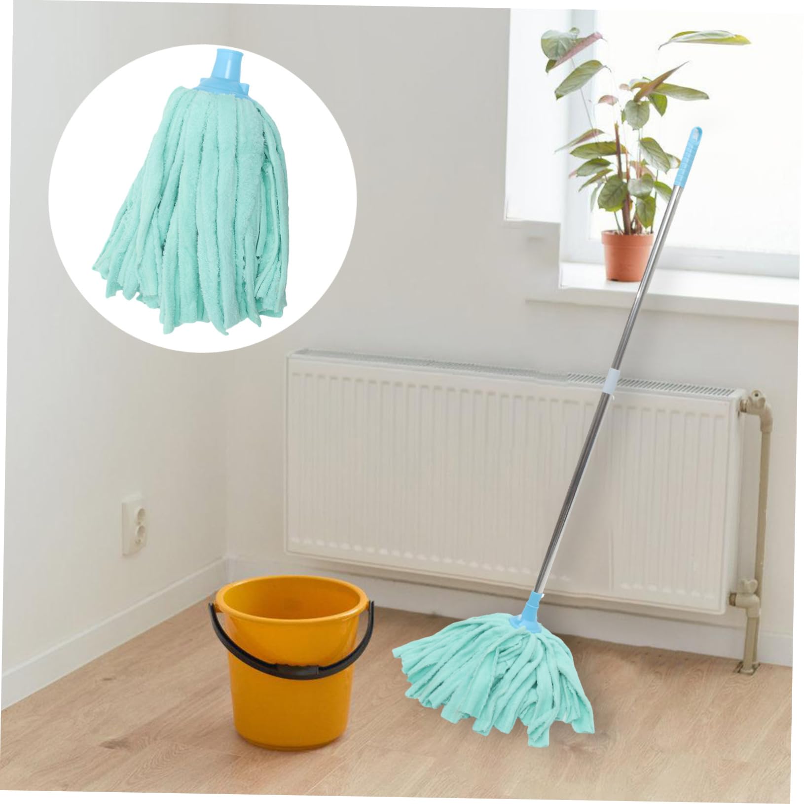 KOMBIUDA Vintage Mop Head Steam Mop Pad Practical Mop Head Reusable Mop Head Flip Mop Refill Commercial Mop Washable Mop Pad Floor Cleaner Mop Cotton Floor Cleaning Mop Head Cloth Green