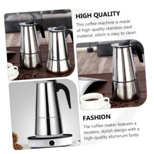 CRAFTHROU Coffee Pot Stainless Tea Kettle Classic Cafe Manual Coffee Maker Electric Tea Pots Espresso Machine Cafeteras Expresso Pouring Kettle Portable Pot Silver Stainless Steel