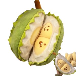 vlrbfl creative detachable durian plush toy, new cute durian plush toy, creative detachable fruit durian plush toy, durian plush pillow, soft durian stress relief toys