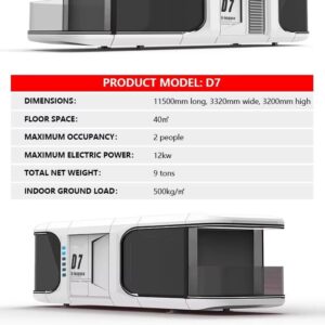 Capsule Home House, Commercial spce pod Hotel Luxury Tiny House fabricated Space Capsule Container Model D6