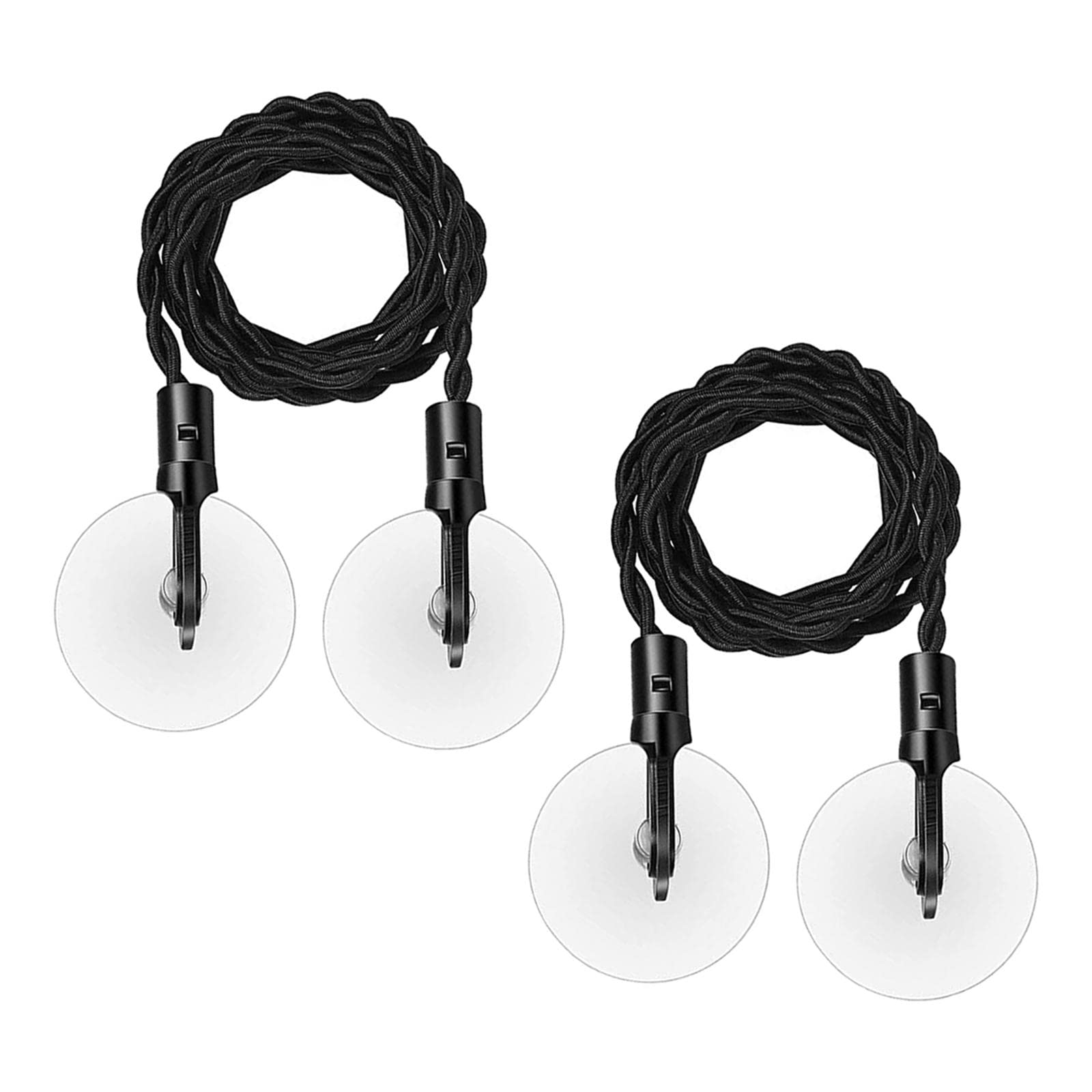 AFXGUSD Portable Elastic Clothesline for Travel and Camping with Hooks and Suction Cup, Black