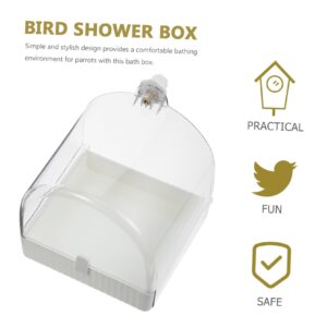 BESPORTBLE Parrot Bath Tub Birdie Small Bird Showering Basin Birds Supply Small Bird Showering Cube Bird Bathing Basin Bird Bath Basin Bird Cage Bathtub Bird Bath Cube Bird Bathtub Abs White