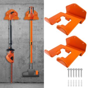 cadciehe weedeater hanger, wall mounted grass trimmer racks lawn trimmer holders weed wacker hooks for garage weed eater hanger for garage wall, heavy duty ladder hooks 2pcs