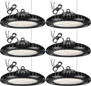 openlux 6 pack 500w ufo led high bay light 5000k 72500lm 1-10v dimmable high bay led lights led high bay lights alternative to 1600w mh/hps for gym factory warehouse shop barn garage