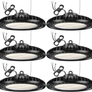 OPENLUX 6 Pack 500W UFO Led High Bay Light 5000K 72500lm 1-10V Dimmable High Bay Led Lights Led High Bay Lights Alternative to 1600W MH/HPS for Gym Factory Warehouse Shop Barn Garage