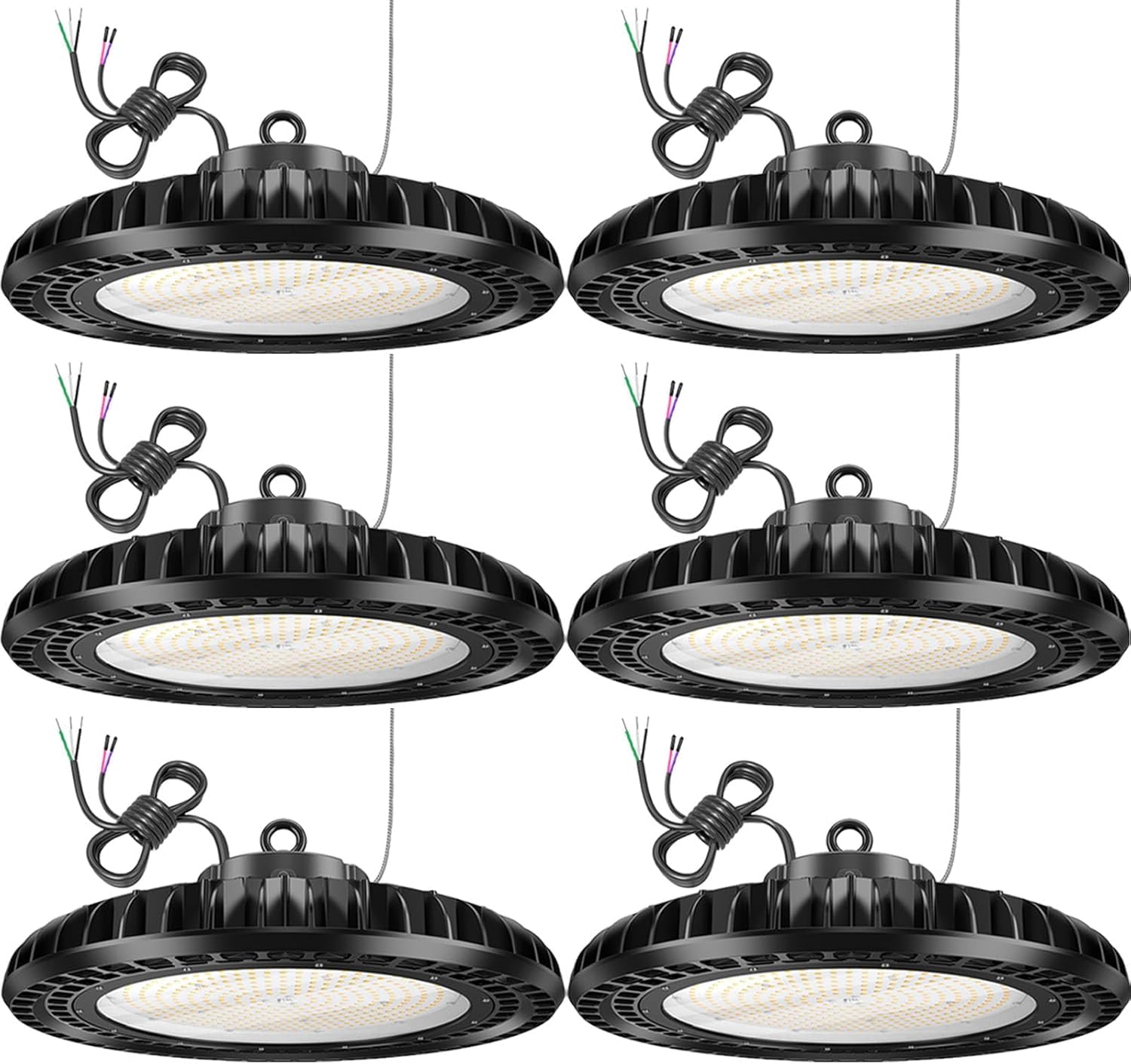 OPENLUX 6 Pack 500W UFO Led High Bay Light 5000K 72500lm 1-10V Dimmable High Bay Led Lights Led High Bay Lights Alternative to 1600W MH/HPS for Gym Factory Warehouse Shop Barn Garage