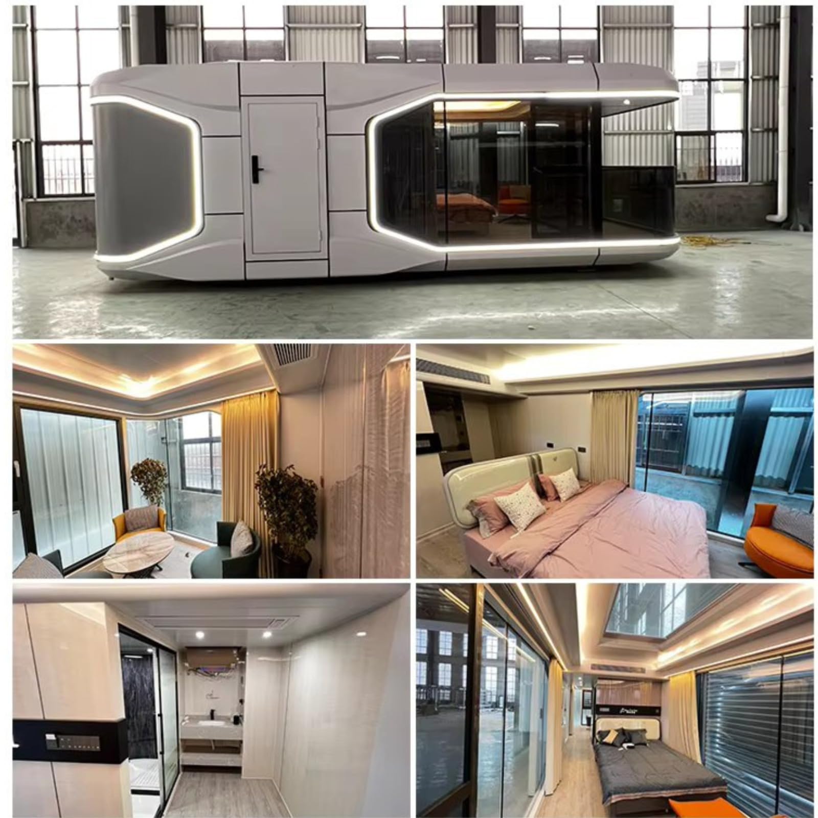 Capsule Home House, Commercial spce pod Hotel Luxury Tiny House fabricated Space Capsule Container Model D6