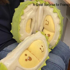 Vlrbfl Creative Detachable Durian Plush Toy, New Cute Durian Plush Toy, Creative Detachable Fruit Durian Plush Toy, Durian Plush Pillow, Soft Durian Stress Relief Toys